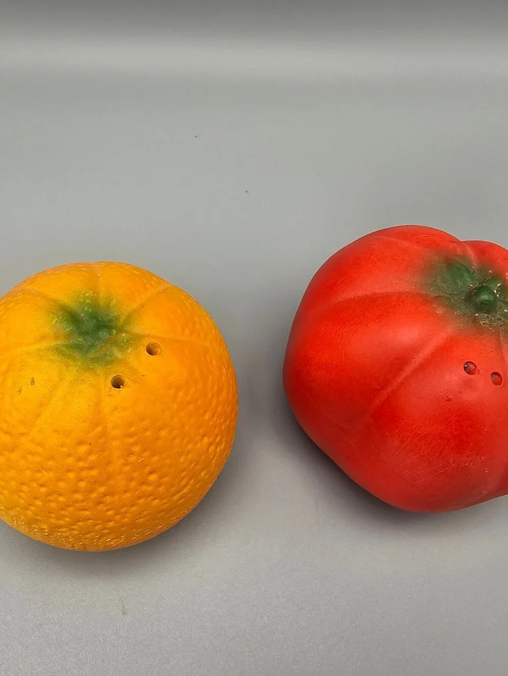 Vintage Ceramic Orange and Tomato Salt and Pepper Shakers